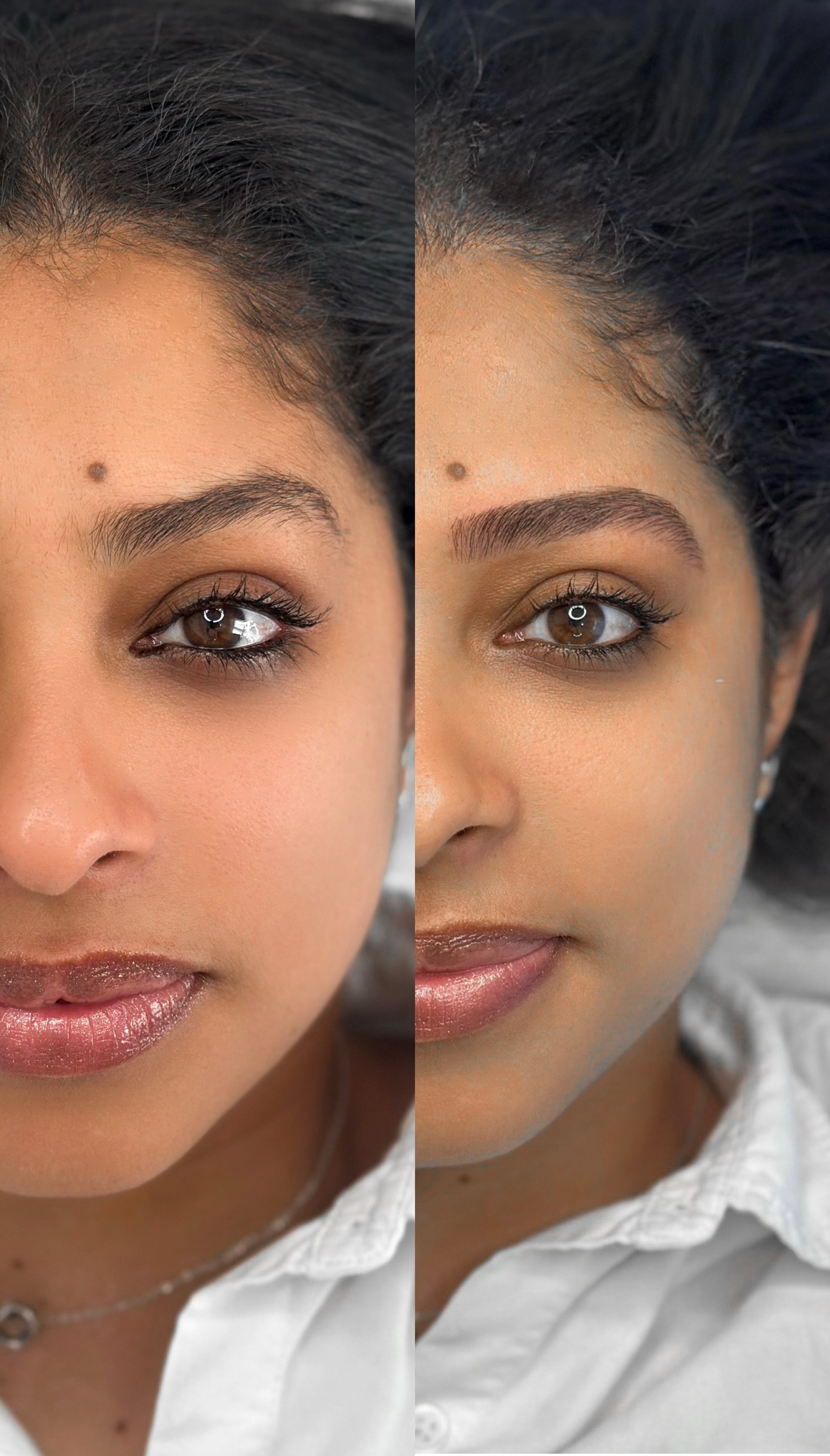Design de sobrancelhas — antes e depois